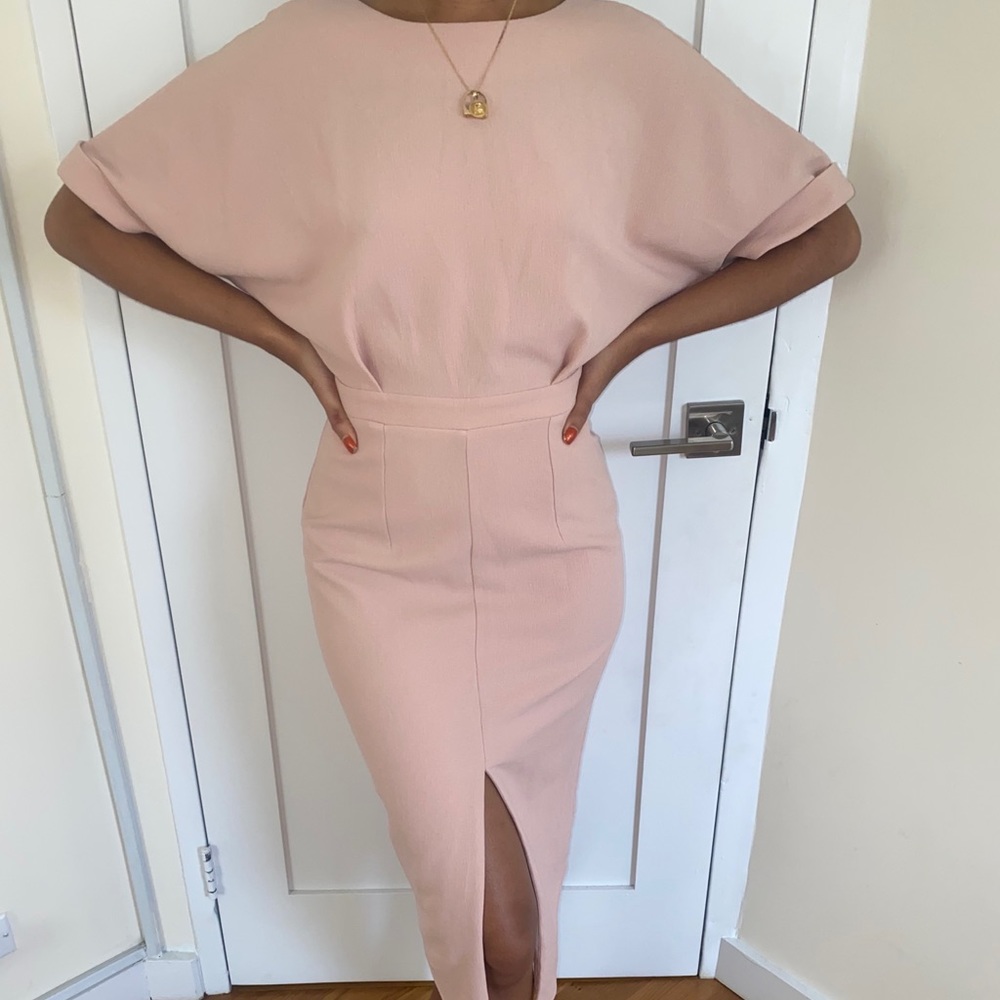 Pink midi dress